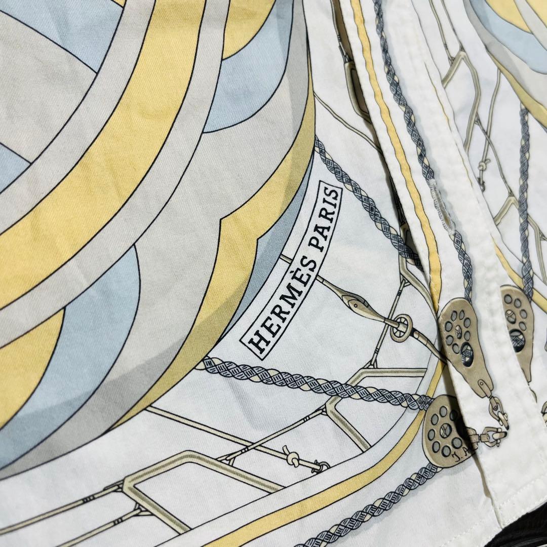 HERMES エルメス　幾何学模様 半袖シャツ コットンシャツ　ノースリーブ