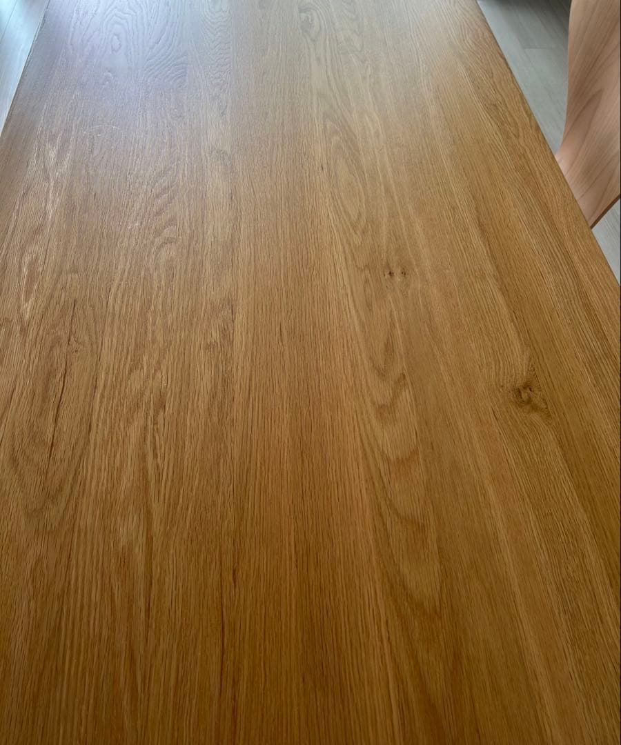 無印良品　無垢材ダイニングテーブル（引出付）オーク材　140cm 実物写真　美品