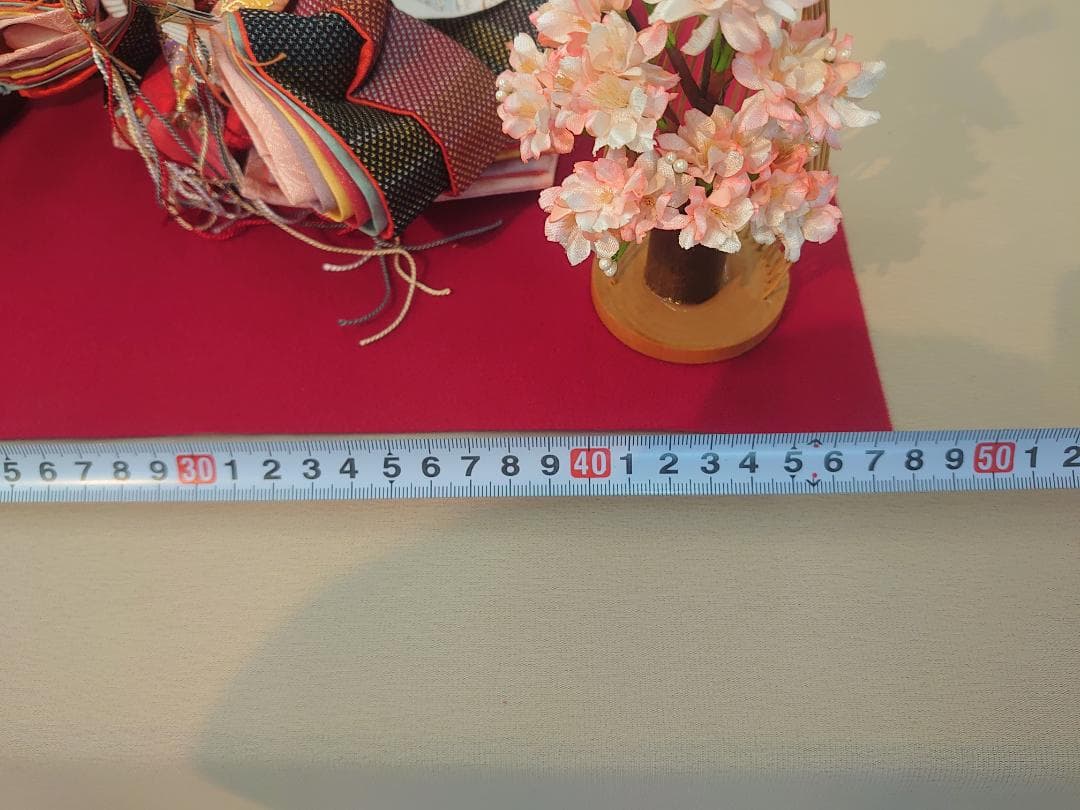 ●新品●　おひなさまセット　紬風衣装と和紙屏風