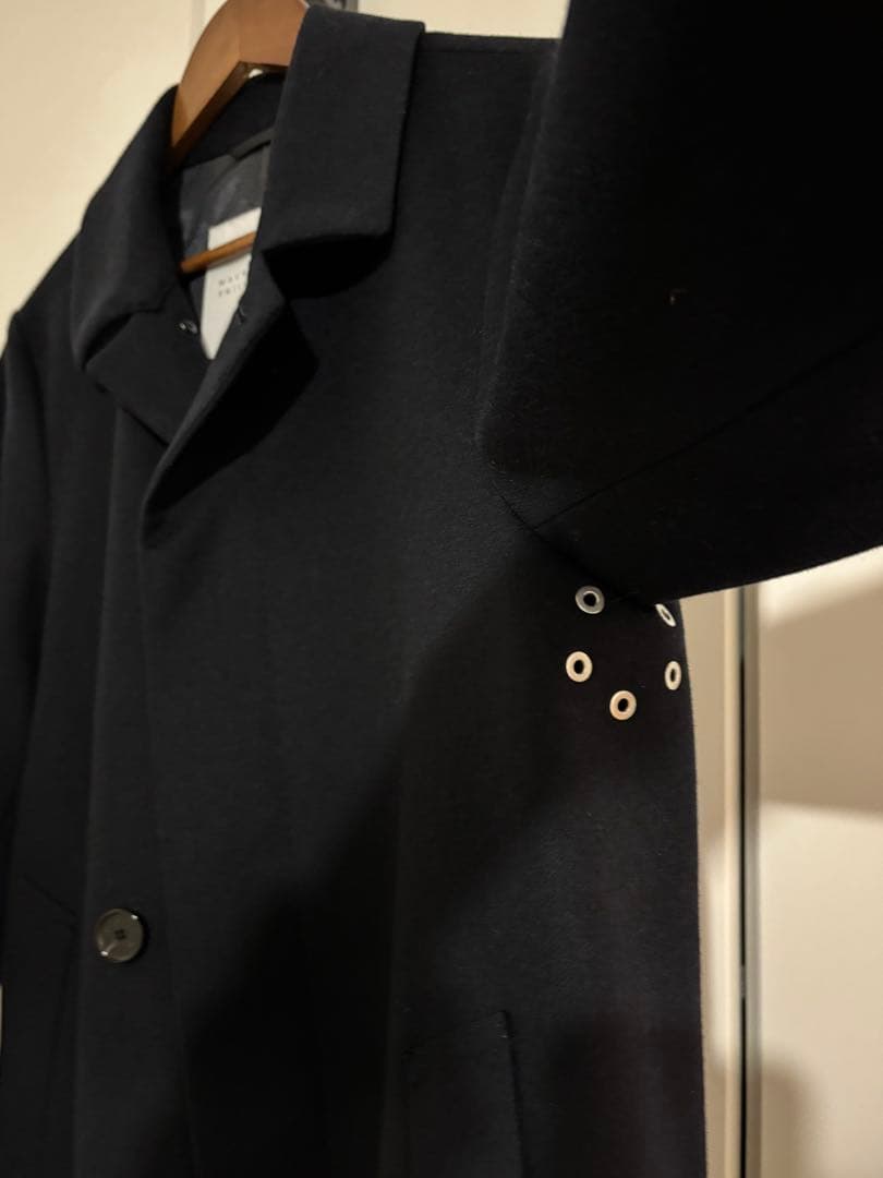 【美品】マッキントッシュフィロソフィー ステンカラーコート ネイビー 38