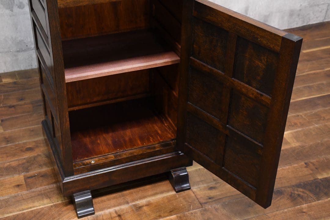 ELC38 松本民芸家具 A型時計台 収納棚付き ホールクロック 水目桜無垢材