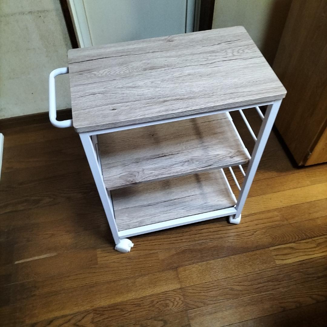 ★送料無料★ キッチンワゴン 可動棚 キャスター 高さ調整 ホワイト 他カラー有