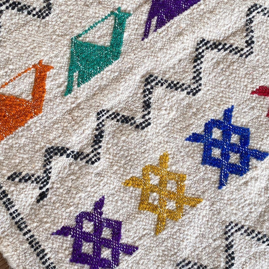 モロッコ ウール キリム ラグ 約57〜60×98cm