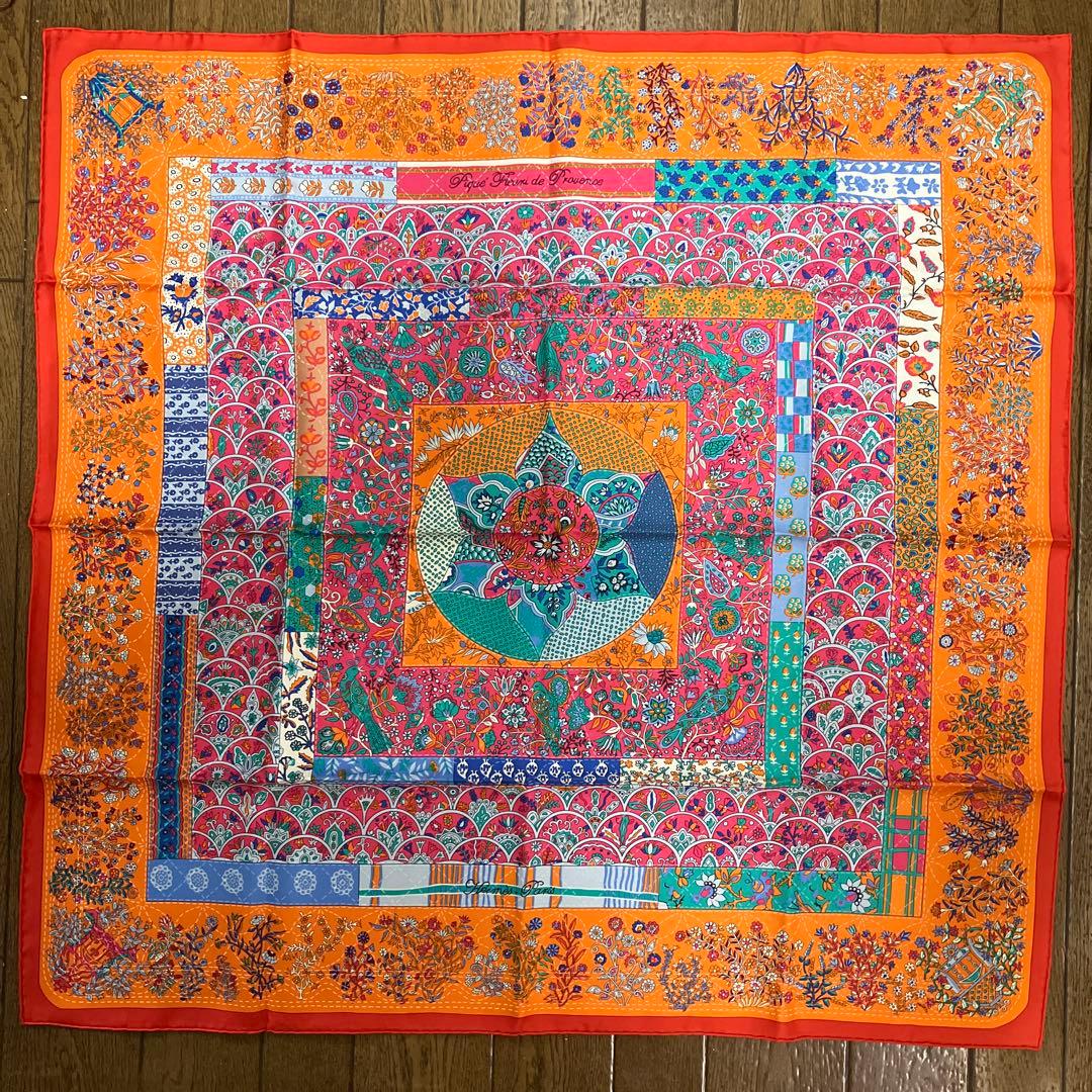 エルメス　スカーフ 90cm 未使用保管人気柄‼️ 「プロヴァンスの花刺繍」