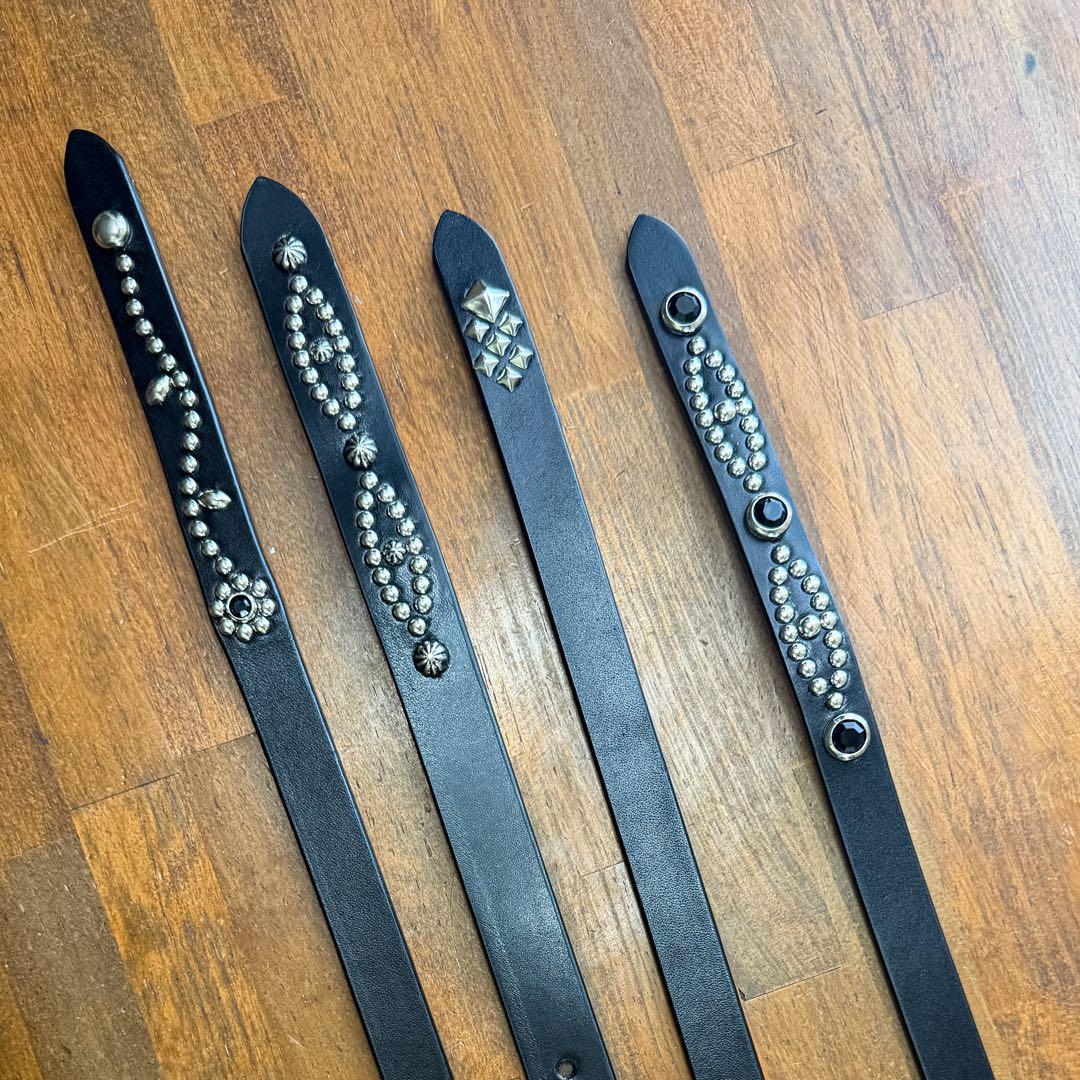 スタッズナローベルトアンブレラバタフライシルバー18mm