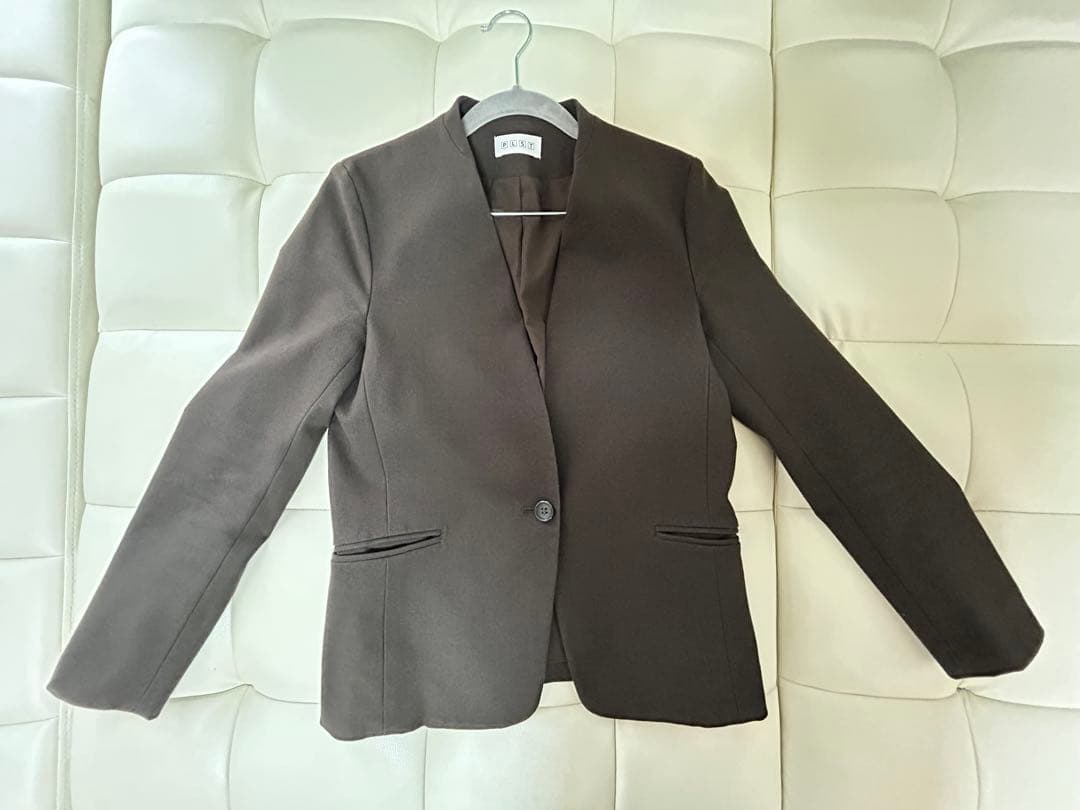 【n】PLST カラーレス セットアップ ブラウン XS