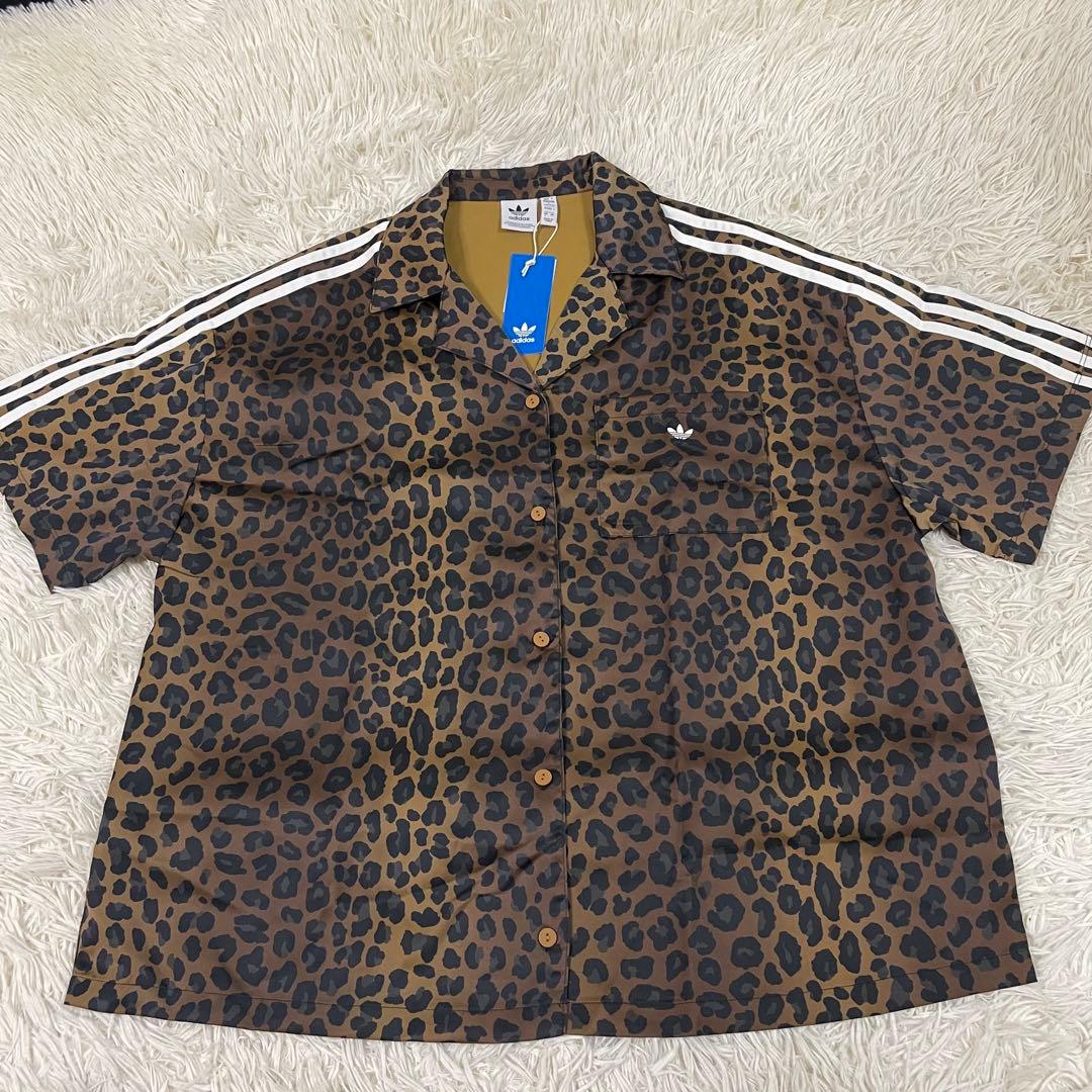 【新品】アディダス サテンシャツ レオパード Lサイズ