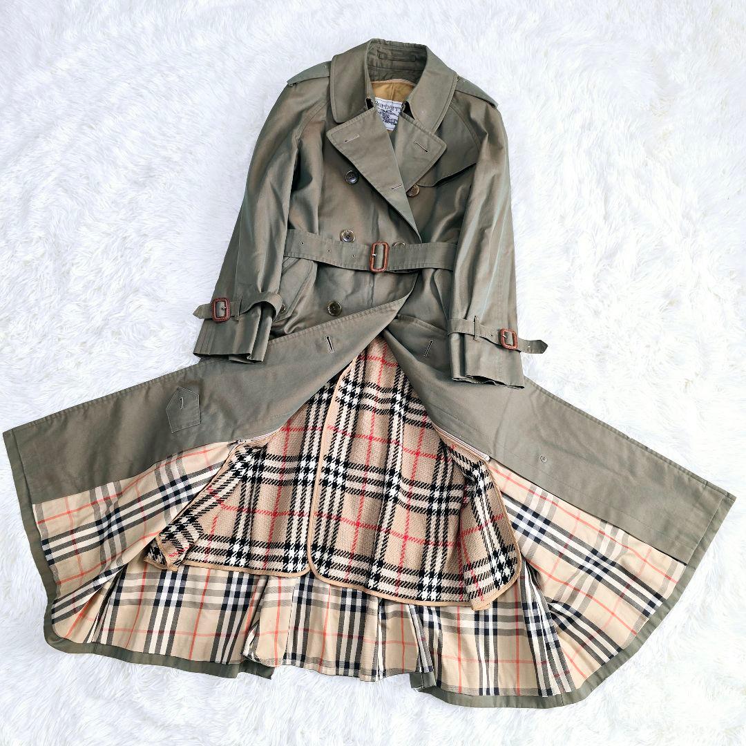 極美品✨玉虫色✨バーバリー トレンチコート ライナー付き ノバチェック