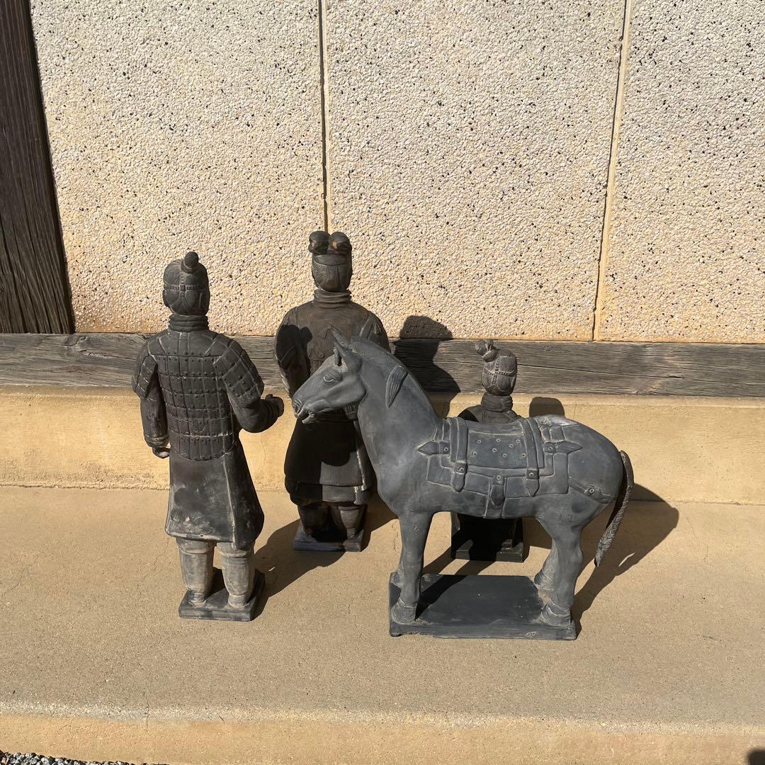 【4体】兵馬俑レプリカ　大型サイズ　中国骨董　アンティーク