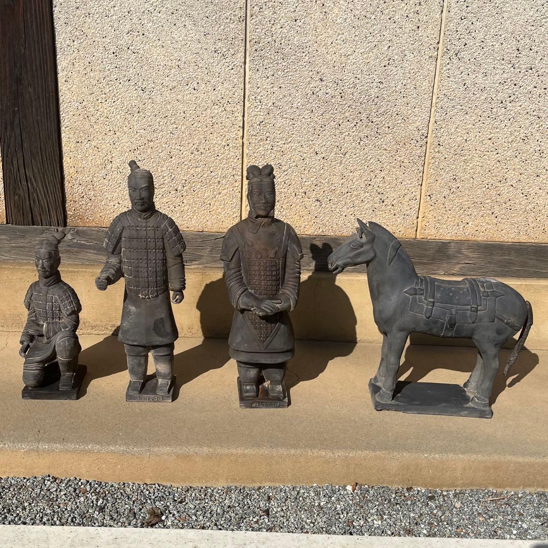 【4体】兵馬俑レプリカ　大型サイズ　中国骨董　アンティーク