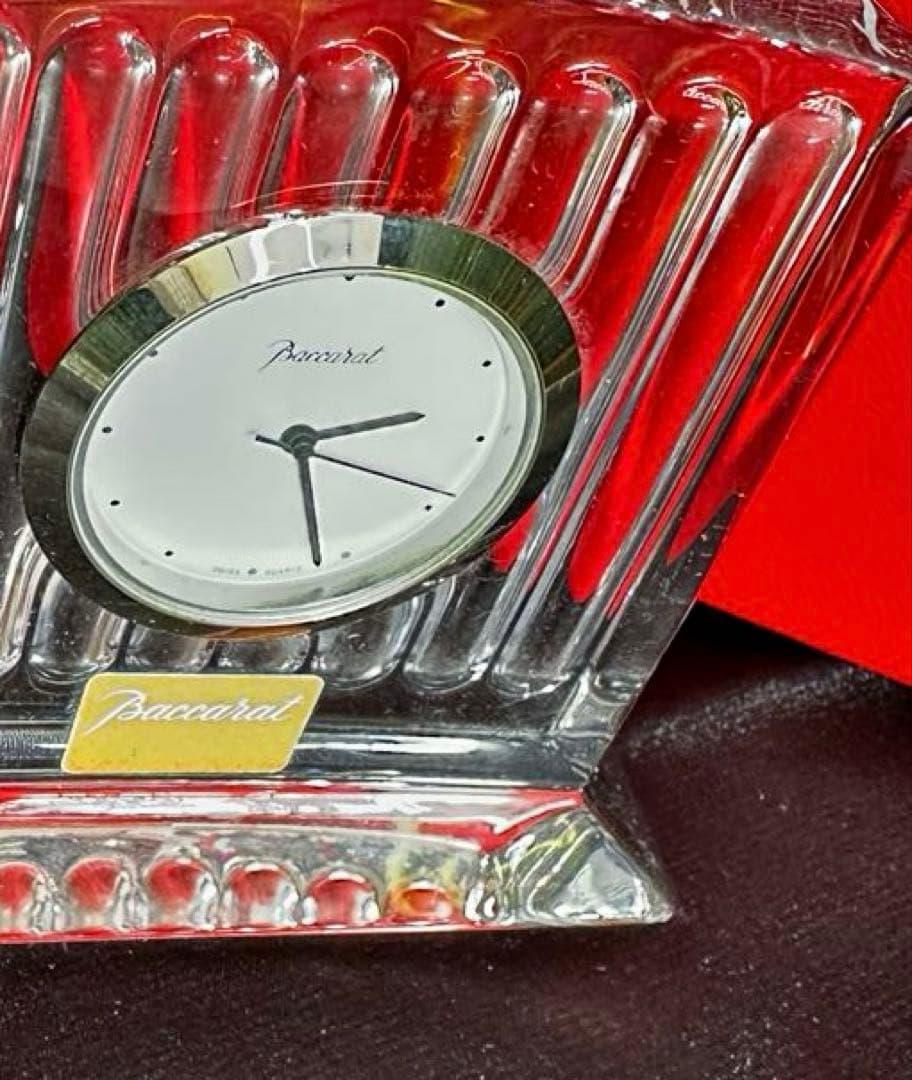 バカラ　置時計 オリジナルボックス　フランス　クリスタル　タイムピース電池切れ