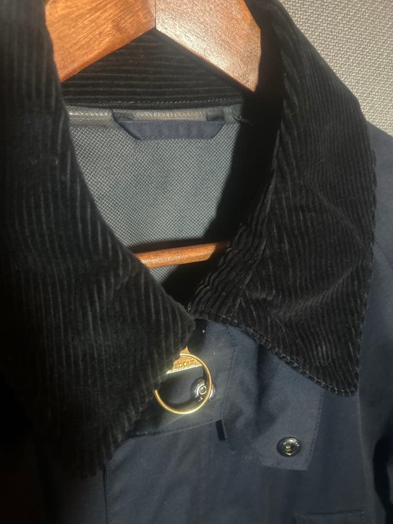 3ワラント★バブアー ビデイル 2レイヤー 防水透湿 ノンワックス 紺 42