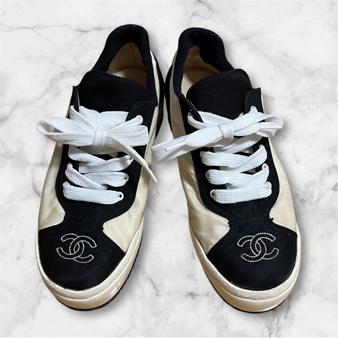 美品✨CHANEL シャネル スニーカー ココマーク バイカラー サイズ23