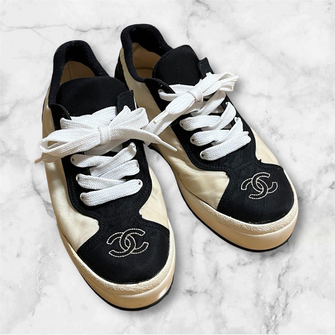 美品✨CHANEL シャネル スニーカー ココマーク バイカラー サイズ23