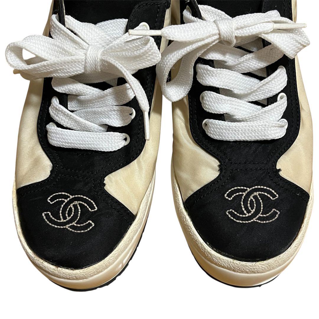 美品✨CHANEL シャネル スニーカー ココマーク バイカラー サイズ23
