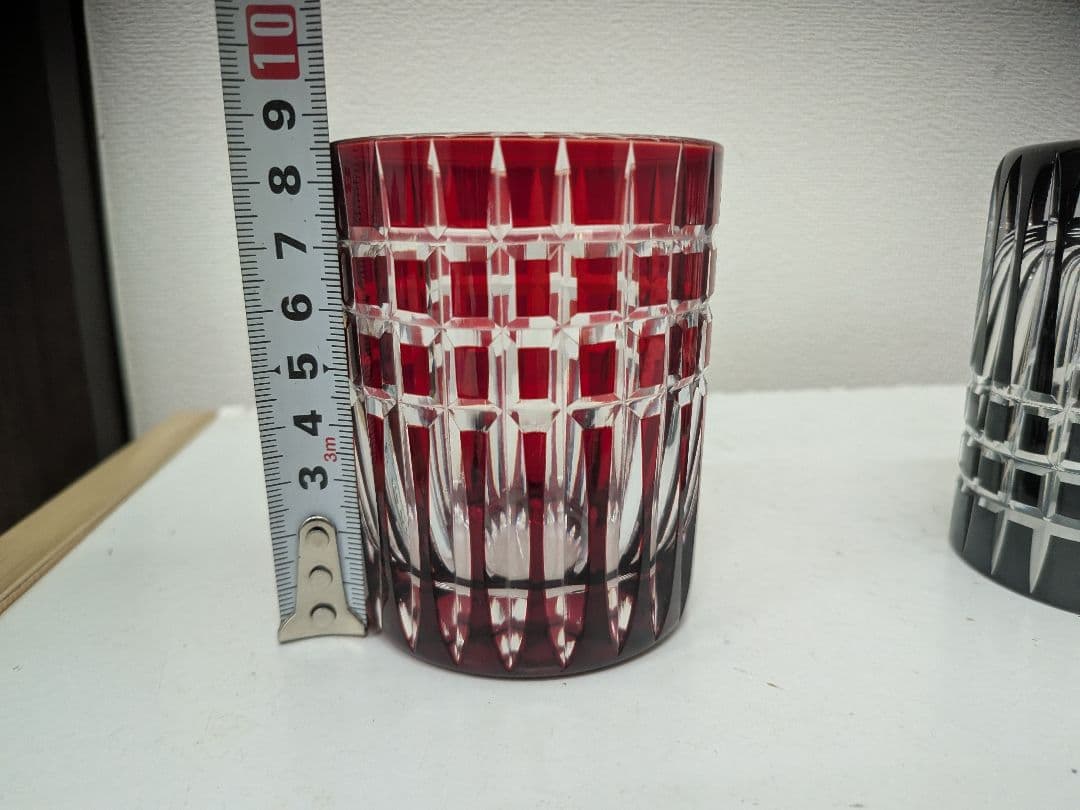 伝統工芸 江戸切子 太武朗 三筋格子 ペアカップ 未使用