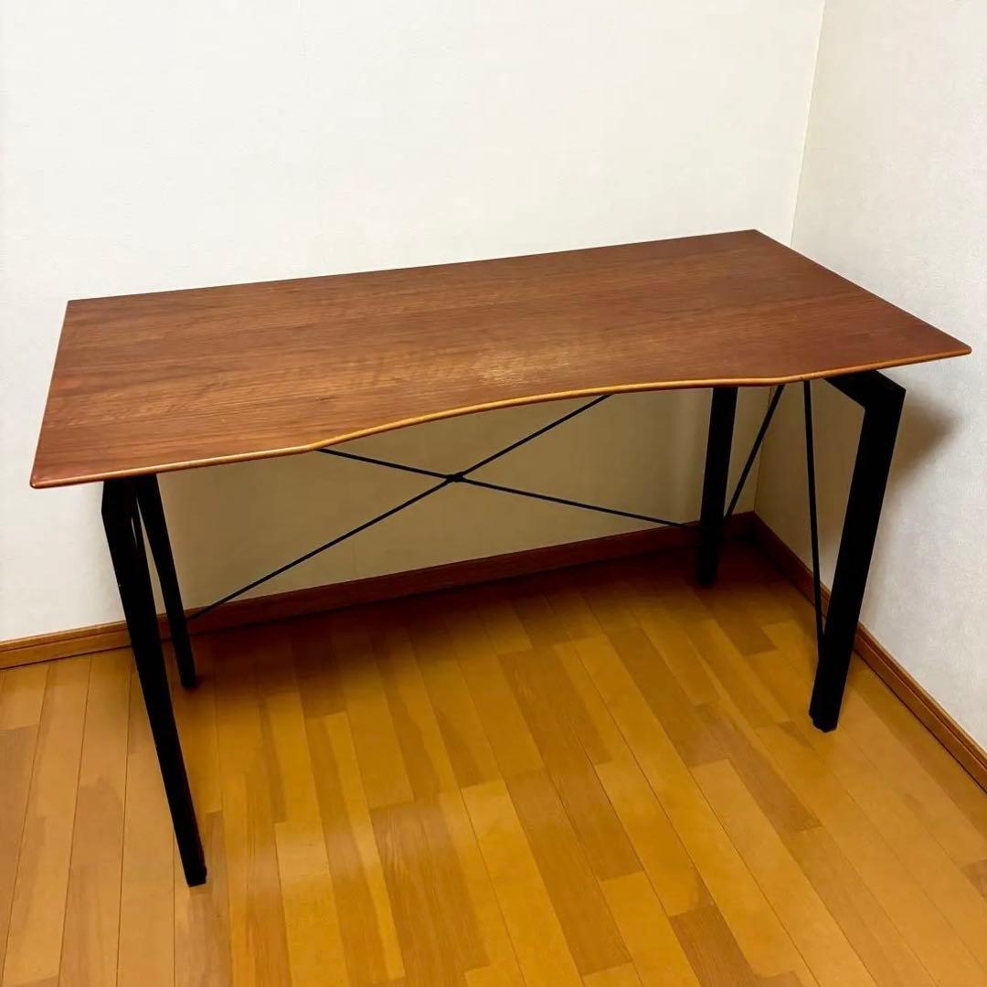 ルームズ大正堂 木製 デスク 120cm ブラウン×ブラック 机 家具 送料込