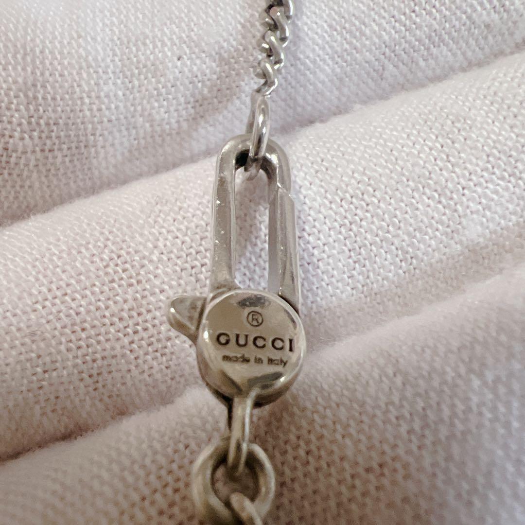 《美品》GUCCI グッチ ゴースト シルバー プレート型 ネックレス スクエア