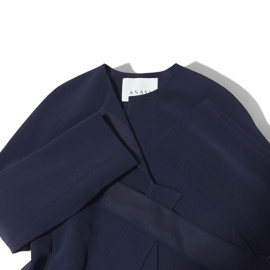 新品タグ付き✨️￥7.2万　23SS　アナイ　コンパクトストレッチノーカラーコート