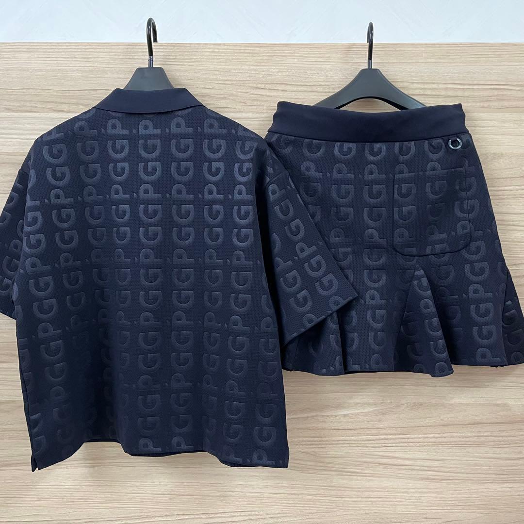 美品★70,400円 PGG パーリーゲイツ 上下2枚セットアップ ネイビー1