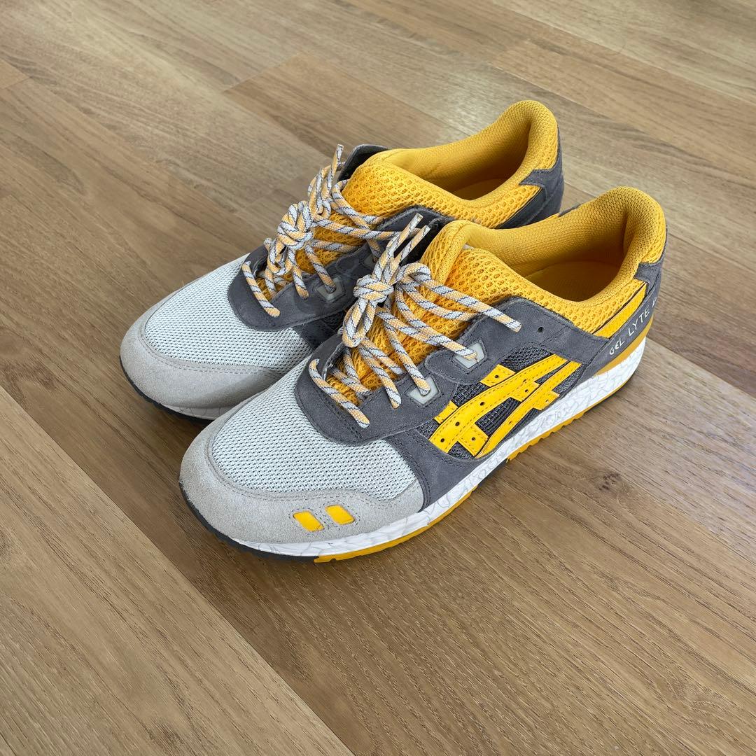 靴 ASICS GEL LYTE III GREY/GOLD FUSION 27.5