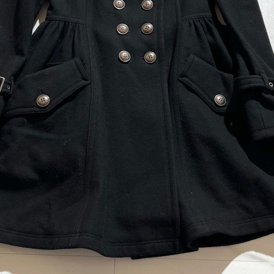 バーバリーブルーレーベル　トレンチコート　ノバチェック　金ボタン　ラビットファー