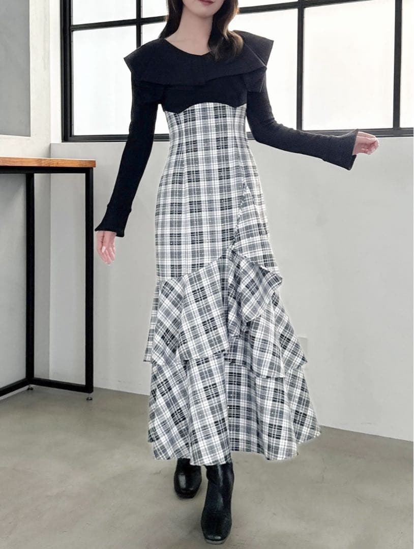 dazzlin アシメマーメイドコルセットワンピース ブラック XS