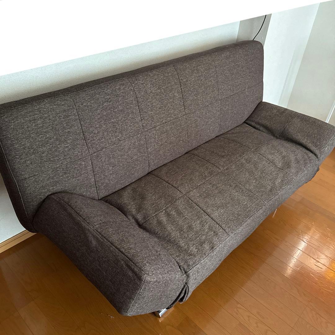 ニトリ　ソファベッド　ブラウン