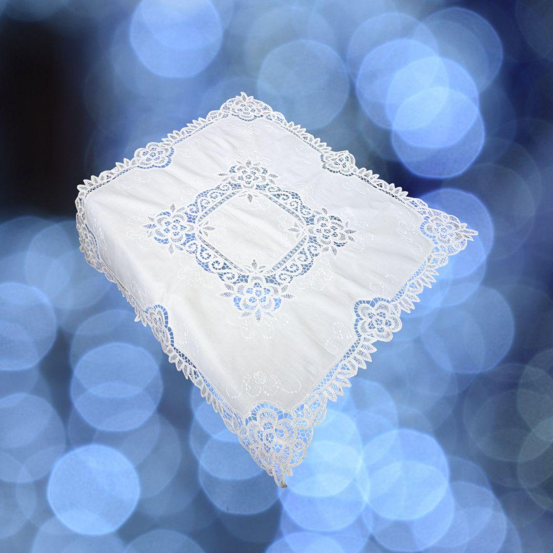 ホワイトアンティーク バテンレース テーブルクロス大判サイズ 正方形ナプキン