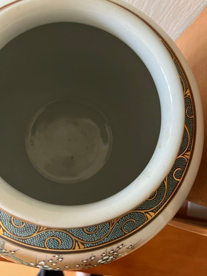 九谷焼　柏翠　金彩　花瓶　骨董　置物　オブジェ　昭和レトロ