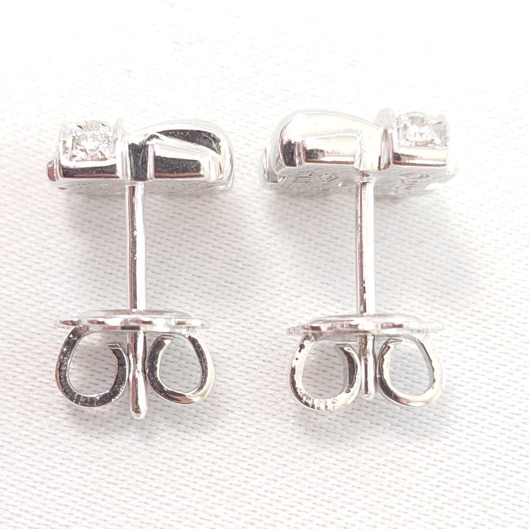 【磨き済】ティファニー K18WG ウォーブン ダイヤモンド ピアス 6669