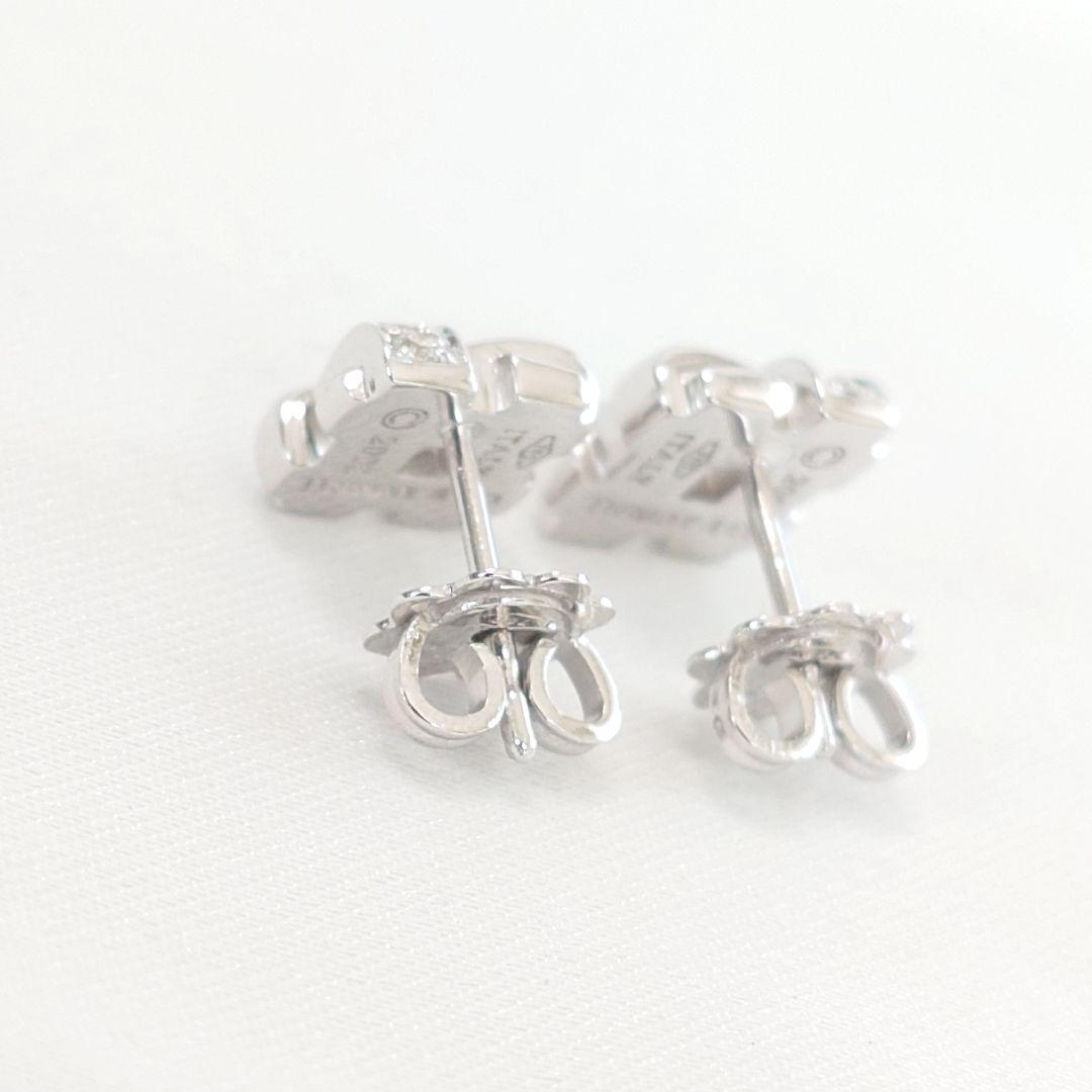 【磨き済】ティファニー K18WG ウォーブン ダイヤモンド ピアス 6669
