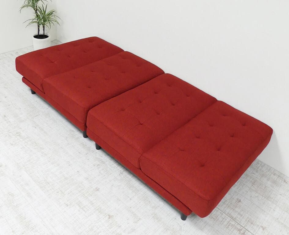 New離せるソファーベッド (ラズベリー)　レッド　ソファベッド