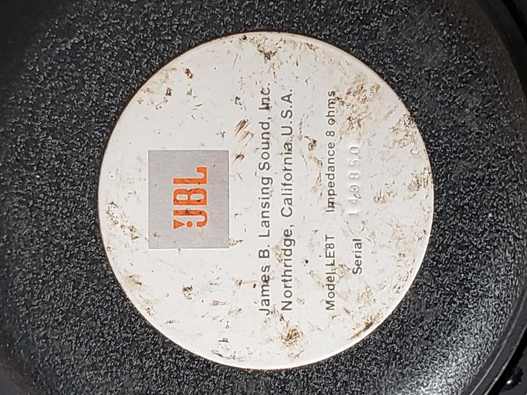 【音出し確認済】JBL LE8T 8Ω　フルレンジスピーカー1台 USED
