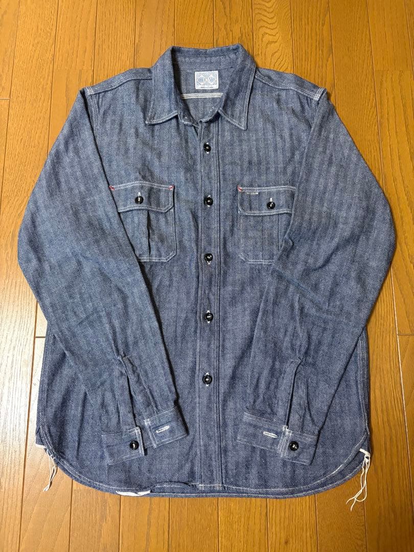 ザリアルマッコイズ 長袖ヘリンボーンシャツ　サイズ17