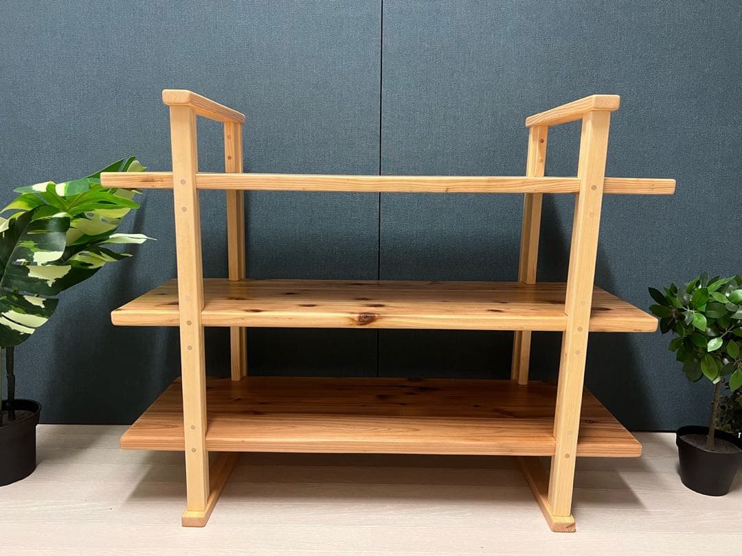 【送料無料】 オープンラック 本棚 小物置き 杉 ナチュラル 3段