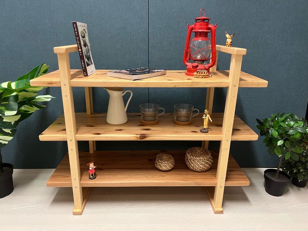 【送料無料】 オープンラック 本棚 小物置き 杉 ナチュラル 3段