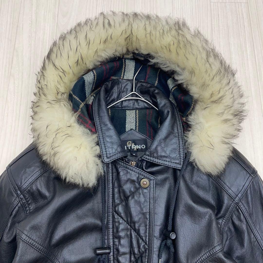 ■ GITANO 80s ラムレザー ジャケット y2k ファー 短丈