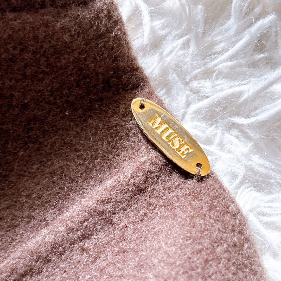 muse リバーロングノーカラーコート　ブラウン　ウール100% 36 人気