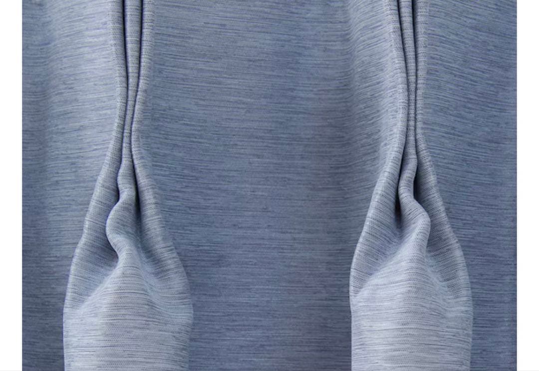 【美品】丈260cm ニトリ オーダー ドレープカーテン　両開き　アイスブルー