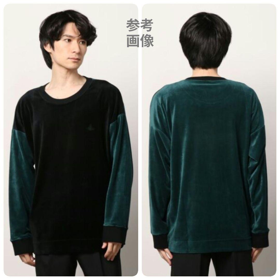 あぽろ【美品】ヴィヴィアン 2トーンベロアロンT カットソー オーブ刺繍