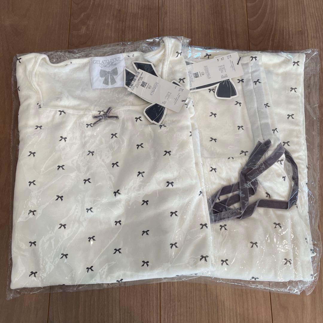 リボン柄 カットソー上下 ジェラートピケ ハロウィン