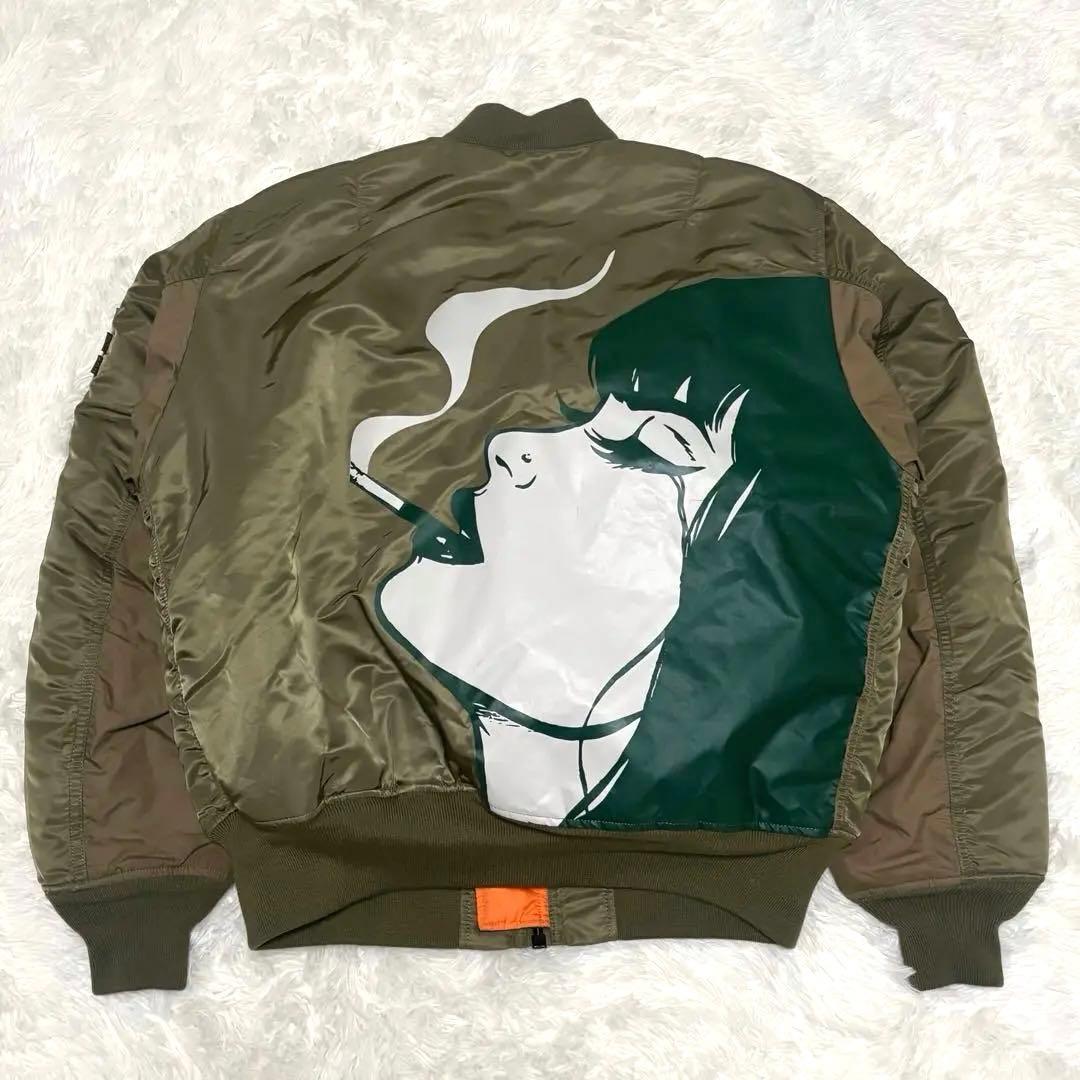 希少 L HUF ALPHA 別注 MA-1 ハフ アルファ フライトジャケット