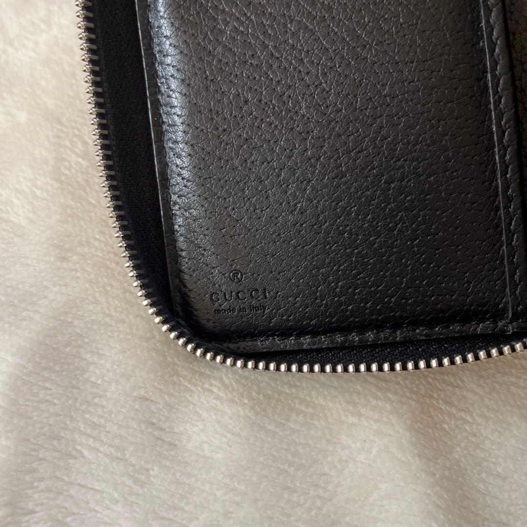 美品✨GUCCI 長財布 ラウンドファスナー レザー ブラック グッチ