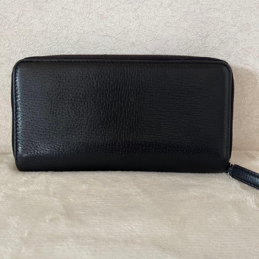 美品✨GUCCI 長財布 ラウンドファスナー レザー ブラック グッチ