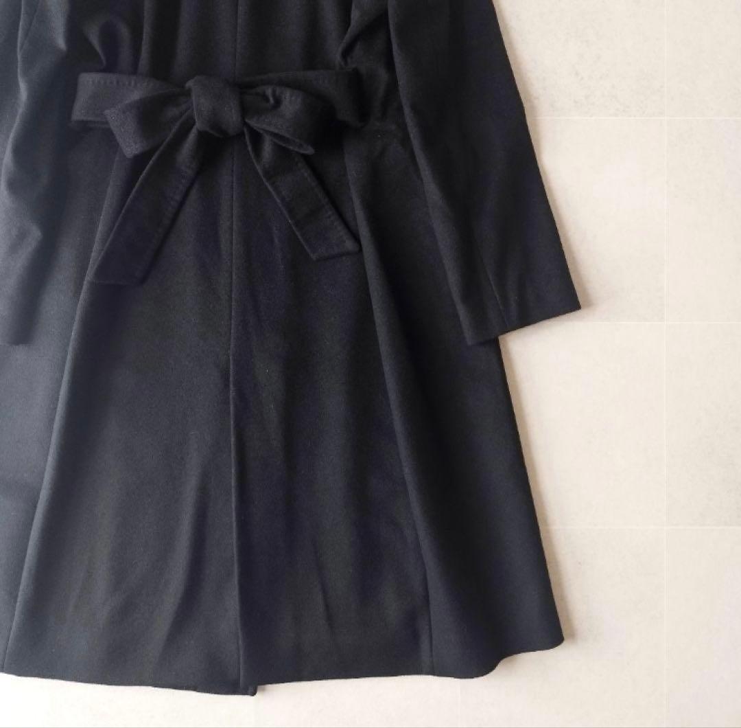 INED 11サイズ ウール ベルテッドコート 黒