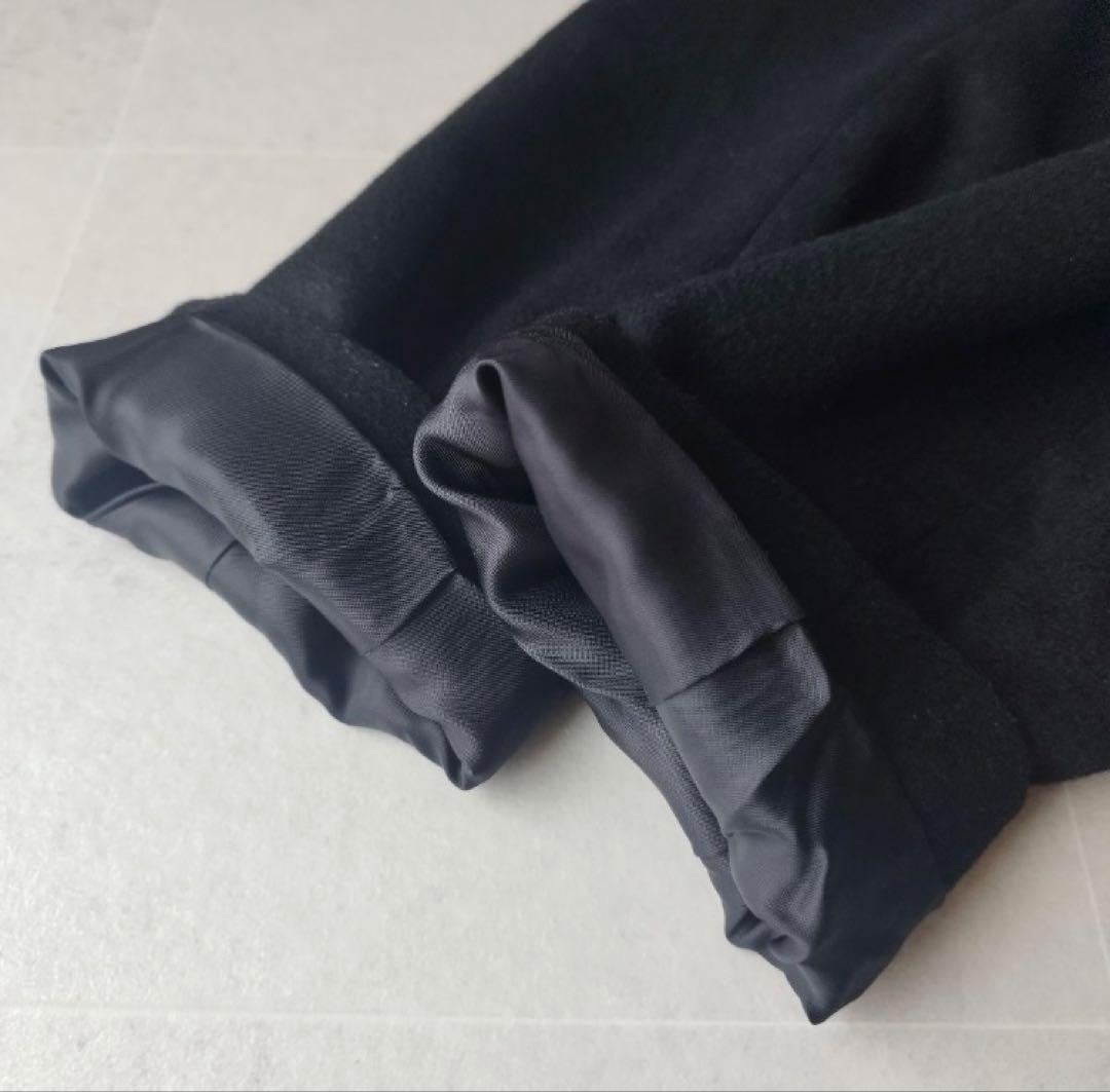 INED 11サイズ ウール ベルテッドコート 黒