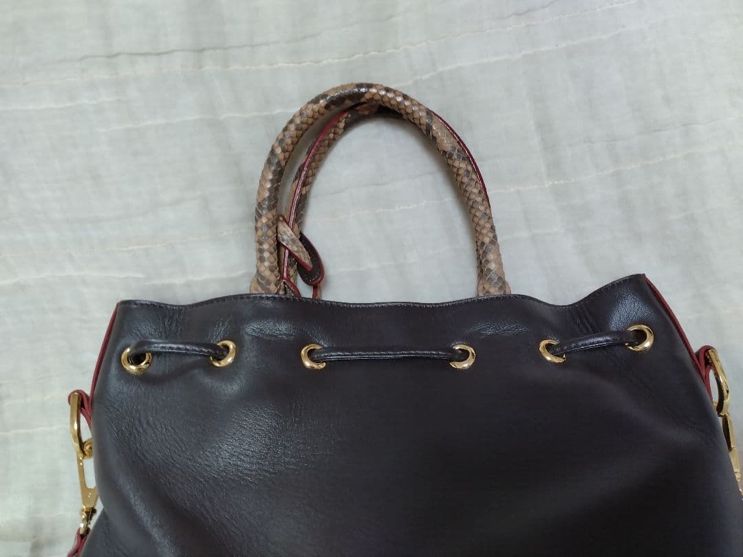 【未使用】ココセリュクスゴールド 3WAYトートバッグ *ダークブラウン