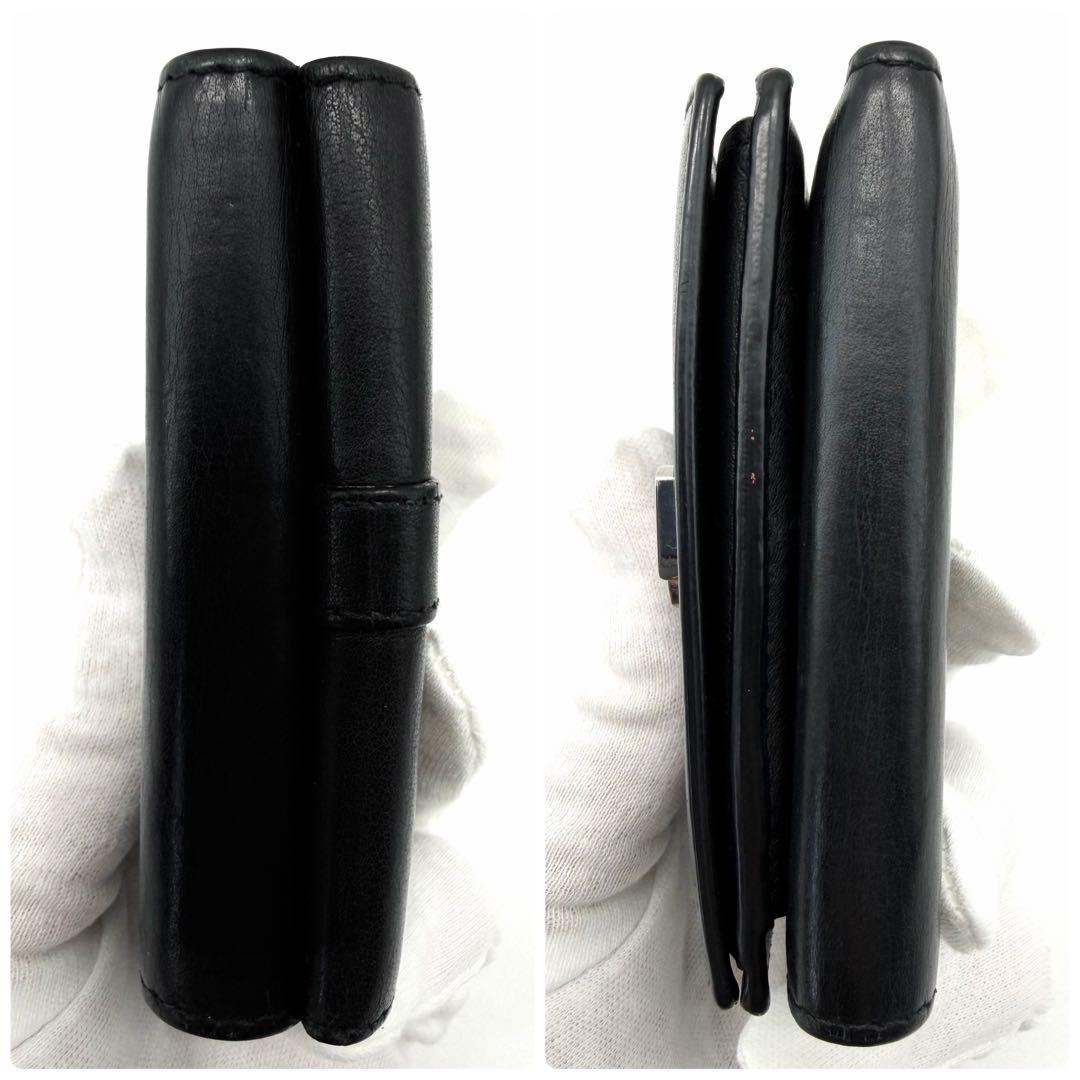 美品　SAINT LAURENT　三つ折り財布　カサンドラ　シルバー金具