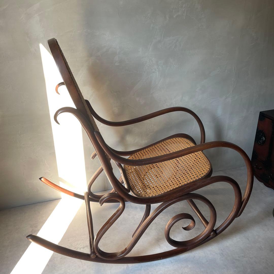 トーネット　マルニ　ベントウッド　ロッキングチェア　ラタン　曲木　ヴィンテージ